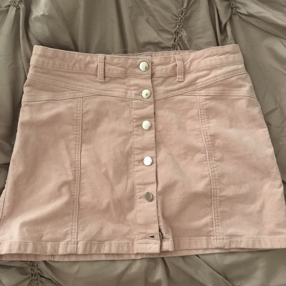 Pink Forever 21 Corduroy Skirt